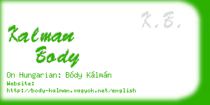 kalman body business card